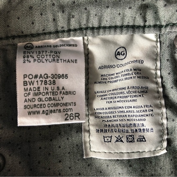 Adriano Goldschmied The Stevie Ankle Corduroy Pants Slim Straight in Dark Green - Picture 2 of 13